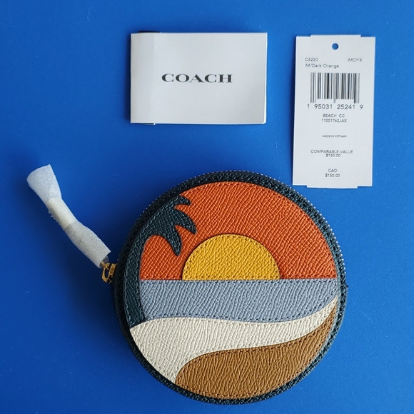 🧜‍♀️TRADED🧜‍♀️🎉10xHP🎉Coach Beach Postcard Coin Case - Picture 3 of 15